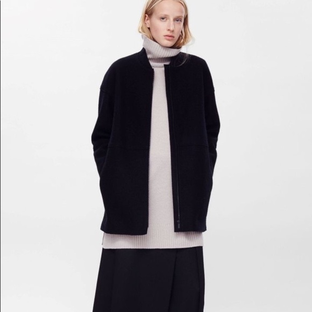 NWOT Mango black cocoon coat